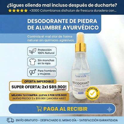 DESODORANTE DE PIEDRA DE ALUMBRE + OBSEQUIO